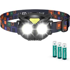 Lsnisni Kids Headlamp 2 Pack,LED Head Lamp with 4 Modes,IPX5 Waterproof Head Lights for Forehead,Head Flashlight for Adults and Kids Outdoor Camping Hiking Running,6 AAA Batteries Included