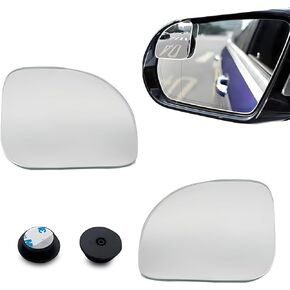 2 PCS Car Blind Spot Mirror, 1.96" x 1.96" Adjustable Angle Sector-shaped Auxiliary Mirror, Frameless Convex Glass Wide-angle Mirror, Universal Side Mirror Accessories for Cars (Transparent)