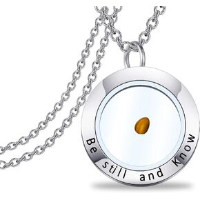 Mustard Seed Faith Necklace Seed Charm With Bible Verse Inscription Christian Pendant Religious Jewelry Inspirational Christian Gift For Women Girls