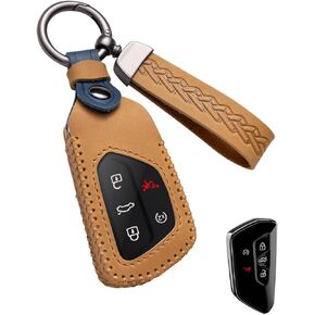 for Volkswagen Key Fob Cover Leather Car Key Case Keychain Fob Holder