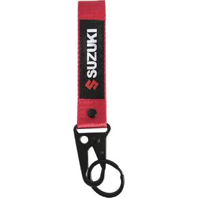 Motorcycle Key Chain Embroidered Tag Automobile Car Motor Key Ring Accessory Karabiner Shackle for Suzuki GSX-R (Black)