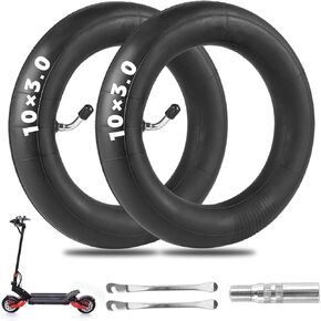 10x3.0 Inner Tube Scooter Tires 255x80 80/65-6.5 Electric Scooter 10 inch Tires Replacement 90/65-6.5 [Thickened] [with Valve Extension] [with Tire Levers] [Bent Mouth Vavle] (2 Pack)