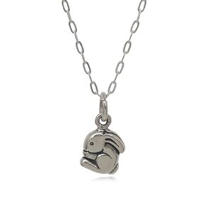 Sterling Silver Teeny Tiny Bunny Charm Necklace, 18"
