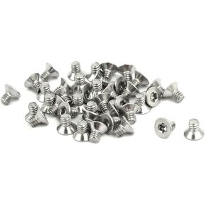 uxcell® M2x3mm T6 304 Stainless Steel Flat Torx Head Screw 40pcs