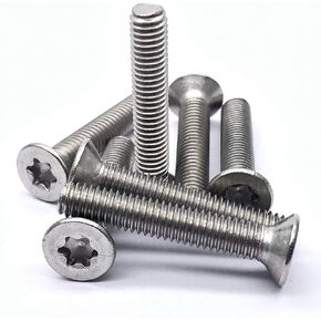 M6-1.0×35mm 304 Stainless Steel Countersunk Head Torx Screws 20pcs, Full Thread Screws, Standard Torx Drive Head. (Size: M6x35mm)