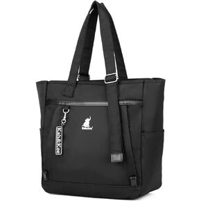 Kah&Kee Tote Bag for Women with Zipper Pockets Nylon, Waterproof Ideal for Work, Travel, School, Nursing, Teaching & Students