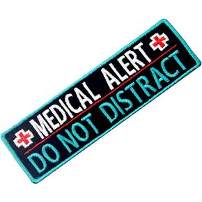 EMS Medical Alert Patch for Caps Bags Backpacks Tactical Vest Military Uniforms, Medical Alert Do Not Distract Embroidery Patch for Dog Harness Verst Collar