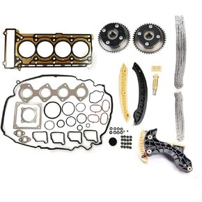 A2710500800 0009932176 Timing Chain Kit Cylinder Head Gasket Set with Camshaft Adjuster Fit for Mercedes Benz C180 C200 C230 1.8L M271