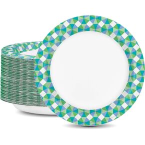 Charmount Disposable Paper Plates Bulk 10 Inch 100 Count, Thickened Printed Dinner Plates Soak Proof, Cut Proof, Microwave Safe for Everyday Use