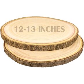 2pcs Large Wood Slices for Centerpieces 12-13 inches Wood Rounds for Tables Decor Rustic Wood Circles for DIY Crafts and Wedding Decor Round Wooden Discs Wood Slice Ornaments