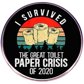 zhanghaoran I Survived Great Toilet Paper Crisis Of 2020 Enamel Pin Colorful Toilet Paper Lapel Pin Funny Toilet Paper Badge Pin Humorous Satire Brooch Pin Clothes Shirt Bag Decoration