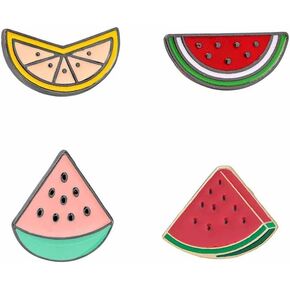 Watermelon Brooch Cartoon Fruit Food Brooch Cute Watermelon Enamel Pin for Women Girls Summer Student Cowboy Clothing Suit Dress Jewelry Accessories Gifts