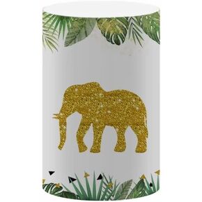 Jungle Wild Animals Theme Pedestal Covers for Baby Shower Party Decoration A Sweet Little Baby is on The Way Photography Cylinder Cover Props NO-232 B-D56H77
