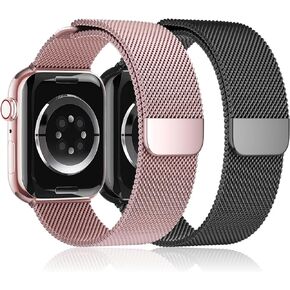 Milanese Loop Compatible with Apple Watch Band 40mm 41mm 38mm 44mm 45mm 49mm 42mm iwatch band Women Men,Stainless Steel Mesh Magnetic Strap for Apple watch Ultra/2 Series 9 8 7 6 5 4,SE 2nd Generation