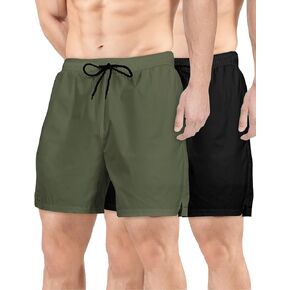 Buauty 2 Pack Mens Athletic Shorts 5 Inch Inseam Workout Gym Running Shorts for Men Quick Dry Lightweight Summer Shorts