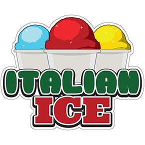 SignMission Italian Ice Concession Stand Food Truck Sticker, Decal Size: 12"