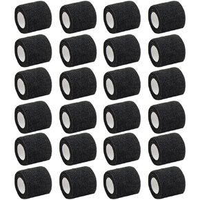 24 حزمة من الضمادات الملتفة المتماسكة ذاتية الالتصاق مقاس 2 بوصة × 5 ياردات، شريط لاصق ذاتي مرن، شريط لف رياضي، غلاف ضمادة للرياضة، المعصم، الكاحل، المصابيح الكاشفة، انتظار الدراجة (12 لونًا) (24 لونًا أبيض) in Kuwait