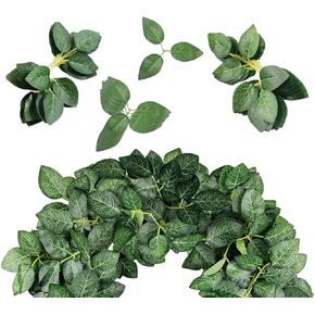 200pcs Artificial Green Leaves Bulk Rose Leaves Silk Greenery Fake Rose Flower Leaves for DIY Wedding 200 Pack