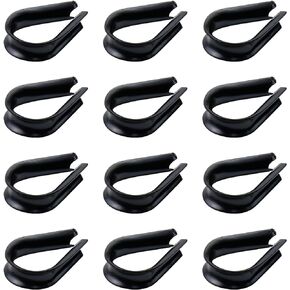 Antrader M4 Stainless Steel Thimble for 5/32" Diameter Wire Rope Cable Thimbles Rigging,12 Pack (Black)