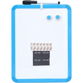 لوح مسح جاف مغناطيسي لخزانة المدرسة، مقاس 8.5 بوصة × 11 بوصة، مؤطر باللون الأسود مع قلم تحديد ومغناطيسين - سبورة بيضاء صغيرة للمدرسة، المنزل، المكتب، السفر in Kuwait