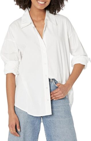 Monrow Women's Ht1218-2-poplin Shirt in Saudi Arabia