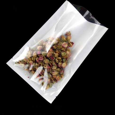 PABCK 300 حزمة 5.5 × 7.9 بوصة (حجم قابل للاستخدام 5.1 × 7.5 بوصة) أبيض شفاف أمامي مفتوح من الأعلى 2.8 مل كيس تفريغ بلاستيكي أكياس قابلة للغلق بالحرارة لحزم تخزين الطعام عينة صغيرة مع شقوق مسيل للدموع in Saudi Arabia