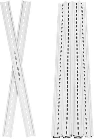 Din السكك الحديدية جبل السكك الحديدية المعدنية عالية مشقوق مقذوف لمكونات الأجهزة تصاعد التبديل تثبيت مرحل الحالة الصلبة الثابتة (10 قطع، فضي، 39 × 1.38 × 0.3 بوصة) in Kuwait