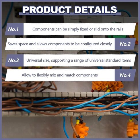 Din السكك الحديدية جبل السكك الحديدية المعدنية عالية مشقوق مقذوف لمكونات الأجهزة تصاعد التبديل تثبيت مرحل الحالة الصلبة الثابتة (10 قطع، فضي، 39 × 1.38 × 0.3 بوصة) in Kuwait