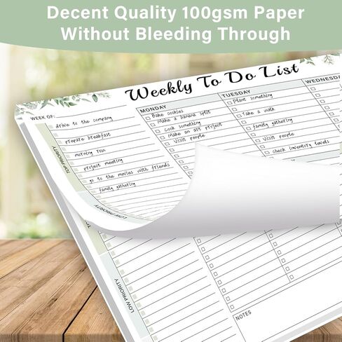 Weekly To Do List Notepad with 52 Undated Sheets（8.5"×11"）- Weekly Desk Planner Pad with Spiral Binding for Women & Man, Office, School and Home Personal Organizer in Saudi Arabia