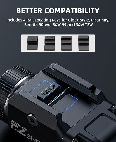 مصباح مسدس EZshoot 500 لومن قابل لإعادة الشحن، مصباح يدوي مسدس مدمج مع وضع ستروب لقضبان Picatinny وGL، ضوء مسدس صغير للدفاع عن المنزل والصيد in Kuwait