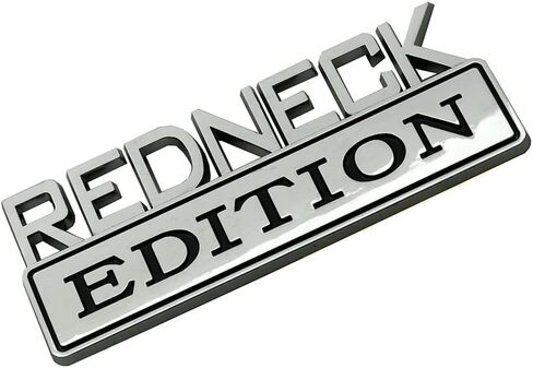 قطعتان 3.1 بوصة إصدار Redneck شعار خارجي لسيارة شاحنة قارب شعار بديل لـ F-150 F250 F350 Silverado RAM 1500 (أسود وأحمر) in Kuwait