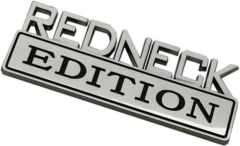 قطعتان 3.1 بوصة إصدار Redneck شعار خارجي لسيارة شاحنة قارب شعار بديل لـ F-150 F250 F350 Silverado RAM 1500 (أسود وأحمر) in Kuwait