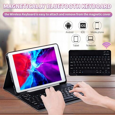 حافظة لوحة المفاتيح لجهاز Amazon Fire HD 10 اللوحي (الجيل 13/11، 2023/2021، 10.1 بوصة)، غطاء حامل نحيف قابل للتعديل مع لوحة مفاتيح بلوتوث لاسلكية قابلة للفصل - التنين القديم in Kuwait