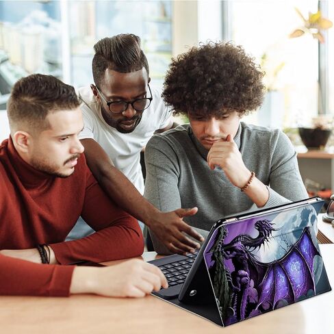 حافظة لوحة المفاتيح لجهاز Amazon Fire HD 10 اللوحي (الجيل 13/11، 2023/2021، 10.1 بوصة)، غطاء حامل نحيف قابل للتعديل مع لوحة مفاتيح بلوتوث لاسلكية قابلة للفصل - التنين القديم in Kuwait