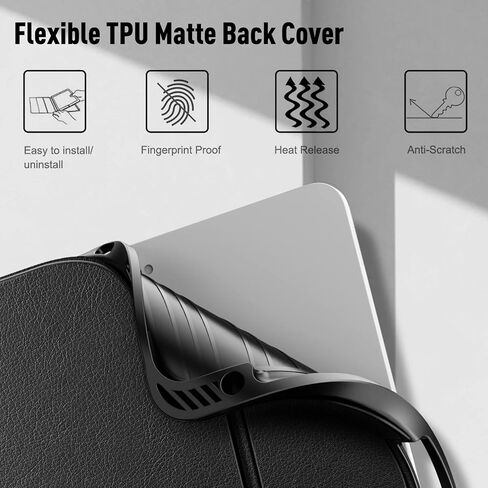 حافظة لوحة المفاتيح Fintie لجهاز iPad Air الجيل الخامس (2022) / iPad Air الجيل الرابع (2020) 10.9 بوصة - غطاء خلفي ناعم من مادة TPU مع حامل قلم رصاص ولوحة مفاتيح بلوتوث لاسلكية قابلة للفصل مغناطيسيًا، أسود in Kuwait