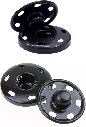 Metal Snap Buttons Black 0.30 inch Studs for Sewing 8.5mm Snap Fastener Buttons Press Button for Sewing Clothing Sew on Snap Buttons Pack of 50 in Saudi Arabia