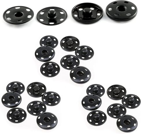 Metal Snap Buttons Black 0.30 inch Studs for Sewing 8.5mm Snap Fastener Buttons Press Button for Sewing Clothing Sew on Snap Buttons Pack of 50 in Saudi Arabia