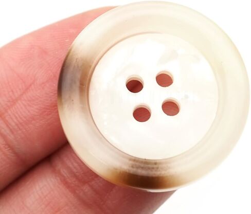 CRAFTMEMORE Tortoiseshell Resin Buttons 4 Holes Button for Garment Sewing Men's Suit DIY Crafts TG47 (23mm White, 12pcs) in Saudi Arabia