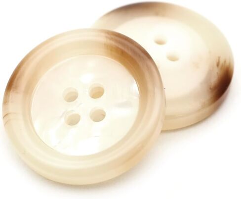 CRAFTMEMORE Tortoiseshell Resin Buttons 4 Holes Button for Garment Sewing Men's Suit DIY Crafts TG47 (23mm White, 12pcs) in Saudi Arabia