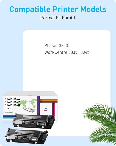 WorkCentre 3335 Toner, BAISINE 2-Pack Compatible 106R03624 Toner Cartridges Replacement for Xerox WorkCentre 3335, WorkCentre 3345, Phaser 3330 Toner – Extra High Yield 15,000 Pages in Kuwait