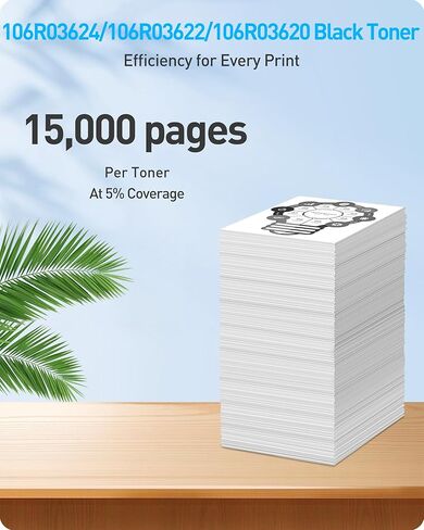 WorkCentre 3335 Toner, BAISINE 2-Pack Compatible 106R03624 Toner Cartridges Replacement for Xerox WorkCentre 3335, WorkCentre 3345, Phaser 3330 Toner – Extra High Yield 15,000 Pages in Kuwait