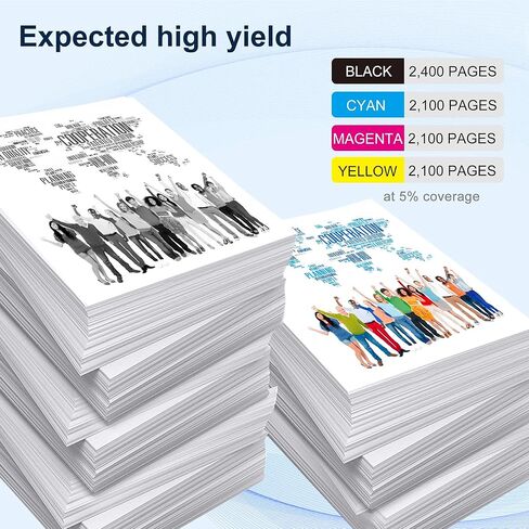 خراطيش حبر 414A مكونة من 4 قطع بديلة لحبر الطابعة HP Color Laserjet Pro MFP M479fdw MFP M479fdn، Enterprise MFP M454dw M454dn M480f M479 M454 (أسود، سماوي، أرجواني، أصفر) in Kuwait