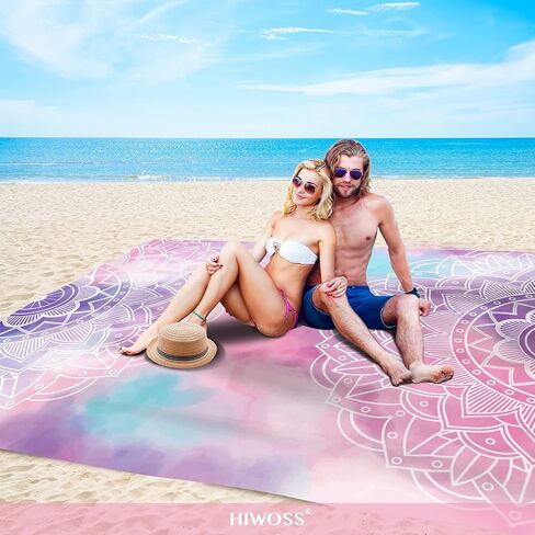 Sand Proof Beach Blanket,Mandala Waterproof Sand Free Beach Mat Boho Large 71"x 60" with Corner Pockets,Portable Mesh Bag for Beach Festival,Picnic and Outdoor Camping in Saudi Arabia