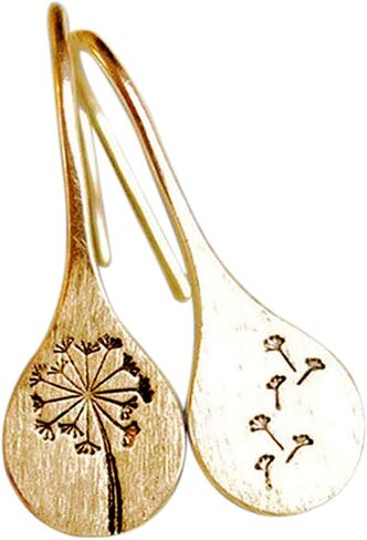 Simple Dandelion Dangle Drop Earrings Retro Silver Flower Nature Inspired Hook Earrings for Women Teen Girls Wedding Statement Jewelry in Kuwait