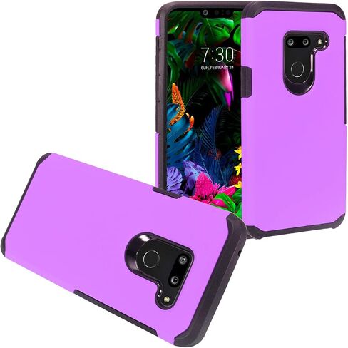 Compatible with LG G8 ThinQ - Rubberized Hybrid Phone Case - AH2 Red in Saudi Arabia