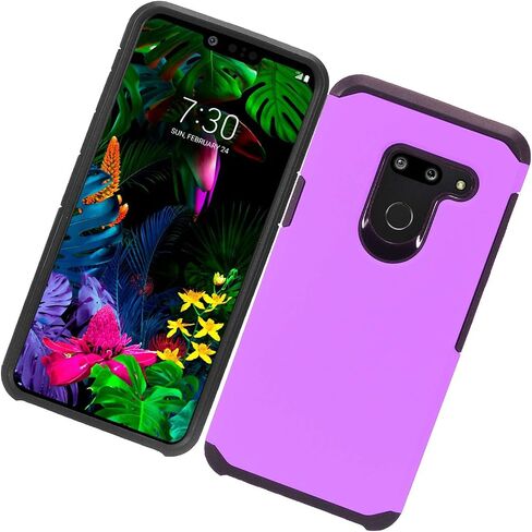 Compatible with LG G8 ThinQ - Rubberized Hybrid Phone Case - AH2 Red in Saudi Arabia