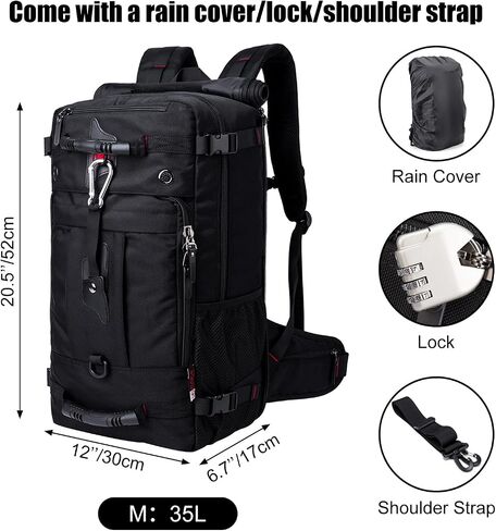 Travel Backpack,Multifunctional Carry On Backpack Anti Theft Laptop Backpack for Men and Women,Durable Hiking Backpack with Rain Cover(35L) in Saudi Arabia