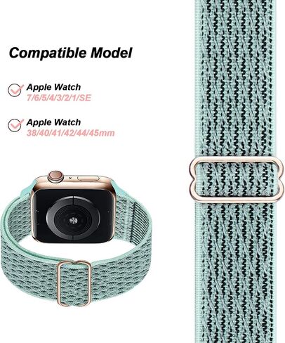 24 حزمة من حزام النايلون القابل للتمدد متوافق مع سوار ساعة Apple 38 مم 40 مم 41 مم 42 مم 44 مم 45 مم للنساء والرجال، حزام بديل مرن رياضي قابل للتعديل لسلسلة iWatch 9 8 7 6 5 4 3 2 1 SE in Saudi Arabia