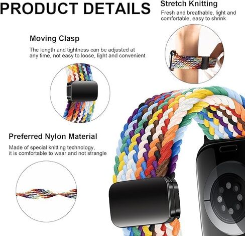 Amzpas Elastic Bands Compatible with Fitbit Versa 2 Band for Women Men, Soft Adjustable Nylon Breathable Band for Fitbti Versa/Versa 2/Versa Lite/SE Smartwatch Loop Stretchy Wristband in Saudi Arabia