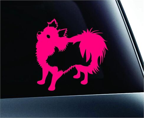 Long-haired Chihuahua Silhouette Symbol Decal Paw Print Dog Puppy Pet Family Breed Love Car Truck Sticker Window (White) in Saudi Arabia